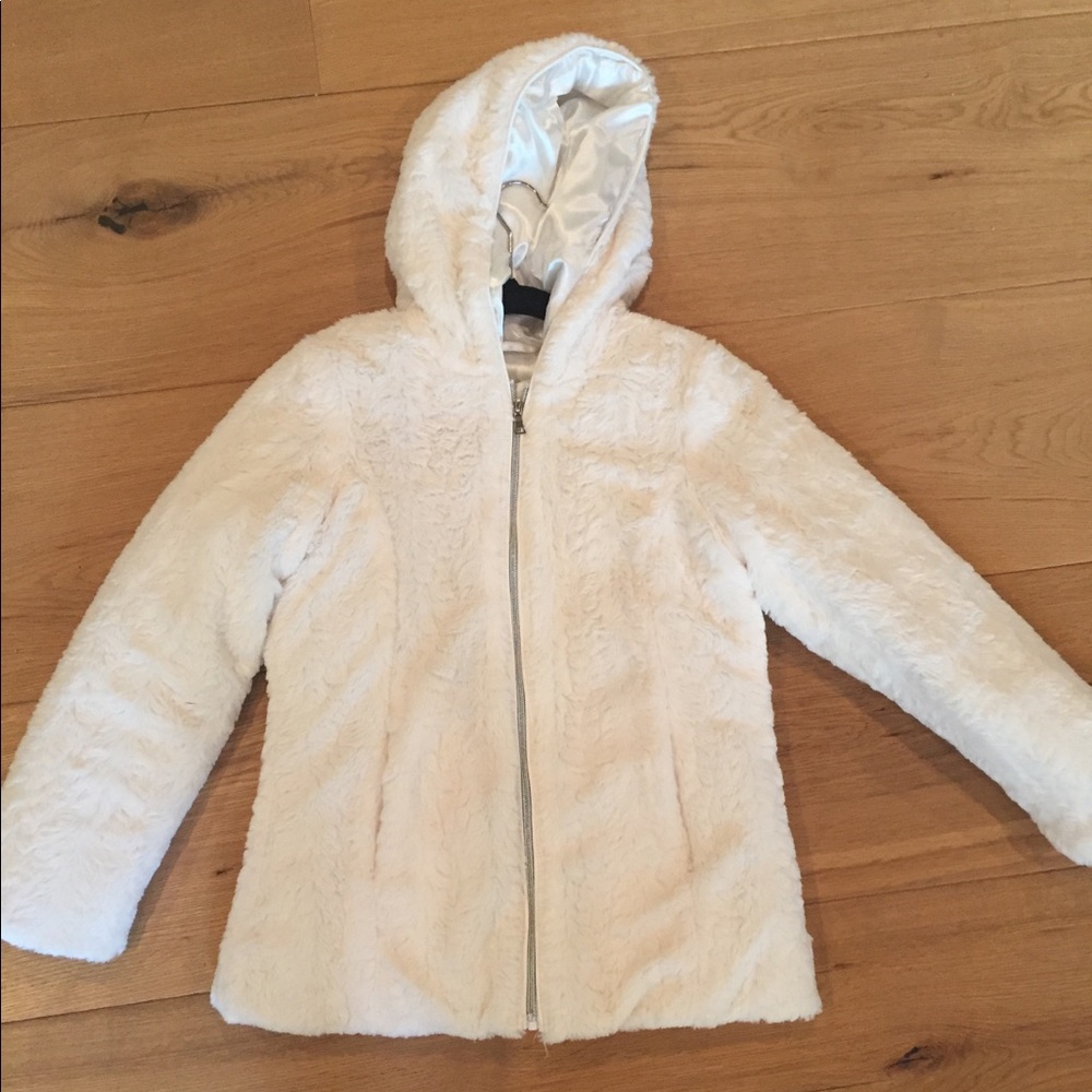 Amy Byer White Faux Fur Jacket